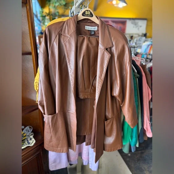 80s Leather 3 piece suit by Sandra Roth Ciao Sport Lambskin Size 4/6 EUC Vintage - Picture 6 of 12
